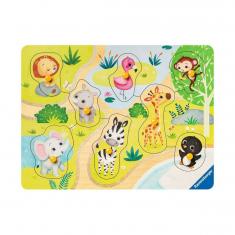 8 pieces jigsaw puzzle: the zoo