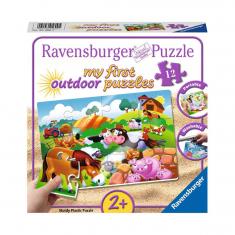 Puzzle de 12 piezas: adorables animales de granja