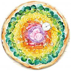 Puzzle Redondo de 500 Piezas: Pizza (Círculo de Colores)