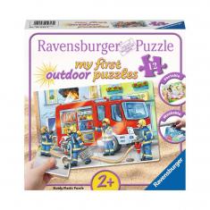 Puzzle 12 pièces : les pompiers