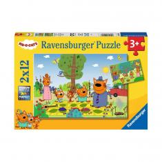 2 x 24 pieces kid-e-cat puzzle: nature day with the family
