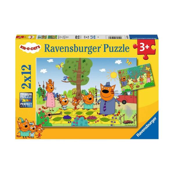 2 x 24 pieces kid-e-cat puzzle: nature day with the family - Ravensburger-50796