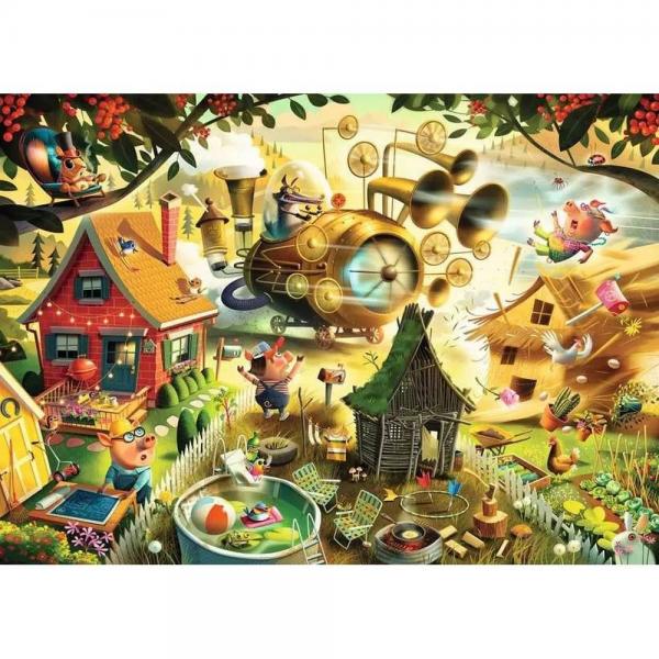 Puzzle 1000 pièces : Alerte chez les 3 petits cochons / Dean MacAdam - Ravensburger-12001004