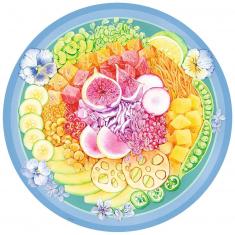 500 piece round puzzle - Poke bowl