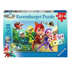 Puzzle de 2 x 24 piezas: Defensores de animales