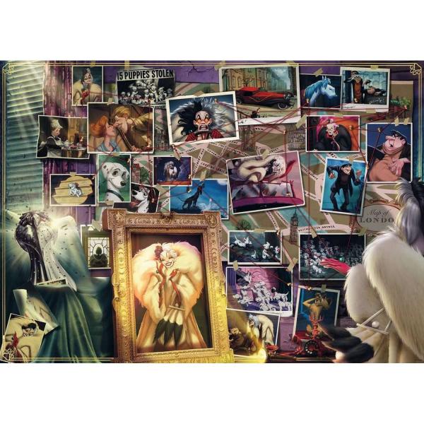 Puzzle 1000 pièces :  Disney Villainous : Cruella d'Enfer - Ravensburger-12000393