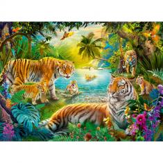 Puzzle 500 pièces : Tigres dans l'oasis 