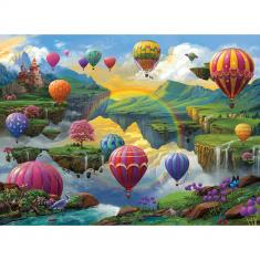 500 piece puzzle: Hot air balloon valley