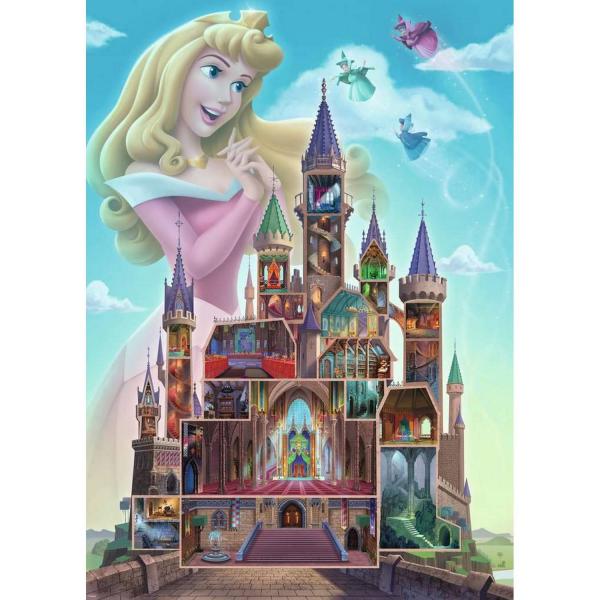 Puzzle 1000 piezas: Aurora (Colección Castillo Princesas Disney) - Ravensburger-12000266