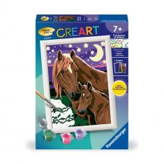 CreArt Kids 13x18cm : Chevaux à la nuit tombee 