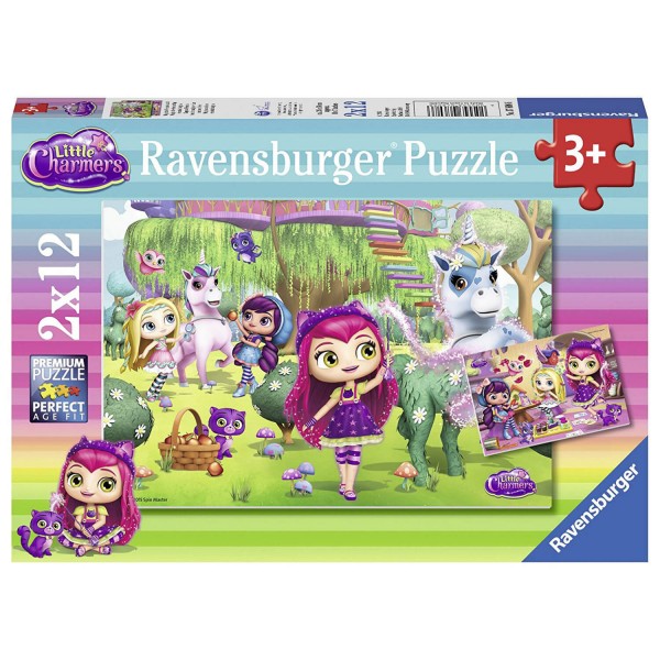 Puzzle 2 x 12 piezas: Amistad mágica Las mini-Brujas - Ravensburger-07608