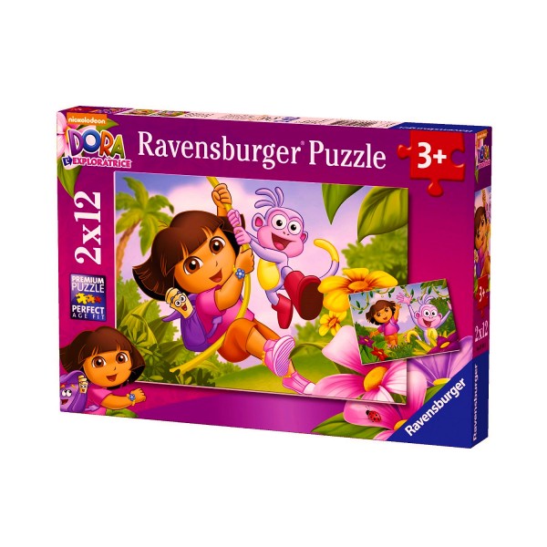 2 puzzles 12 pièces : Dora et Babouche - Ravensburger-07581