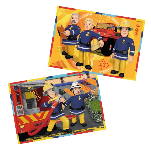2 x 12 piece puzzle: Fireman Sam: Sam in action - Ravensburger-07584