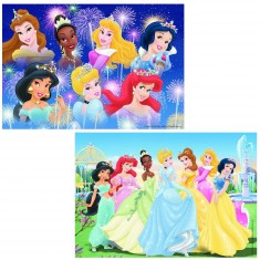 2 x 24 piece puzzle: Disney Princesses: The princesses reunited