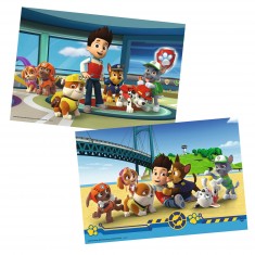 2 x 24-teiliges Puzzle: Paw Patrol: Effektiver Maulkorb