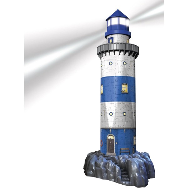 3D Architecture Puzzle 216 pieces: Lighthouse Night Edition - Ravensburger-12577