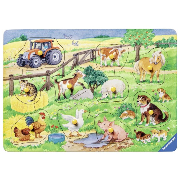 Encastrement 10 pièces en bois : La ferme des jolis animaux - Ravensburger-03673