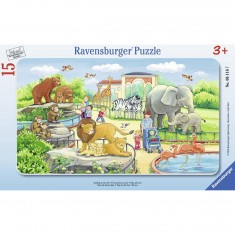 Frame puzzle 15 pieces: Zoo excursion