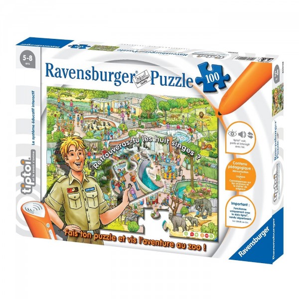 Jeu électronique Tiptoi  et puzzle 104 pièces : Au zoo - Ravensburger-00553