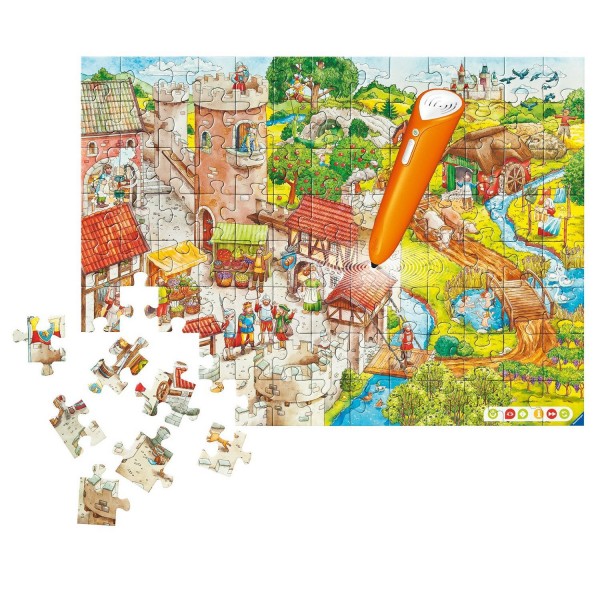 Jeu électronique Tiptoi et puzzle 104 pièces : Le Château fort - Ravensburger-00537