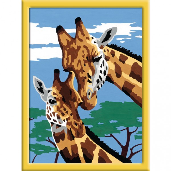 Peinture au numéro : Numéro d'Art Petit Format Classique : Belles girafes - Ravensburger-27998