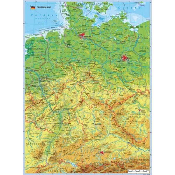 Puzzle 100 pièces - Carte géographique de l'Allemagne - Ravensburger-10774