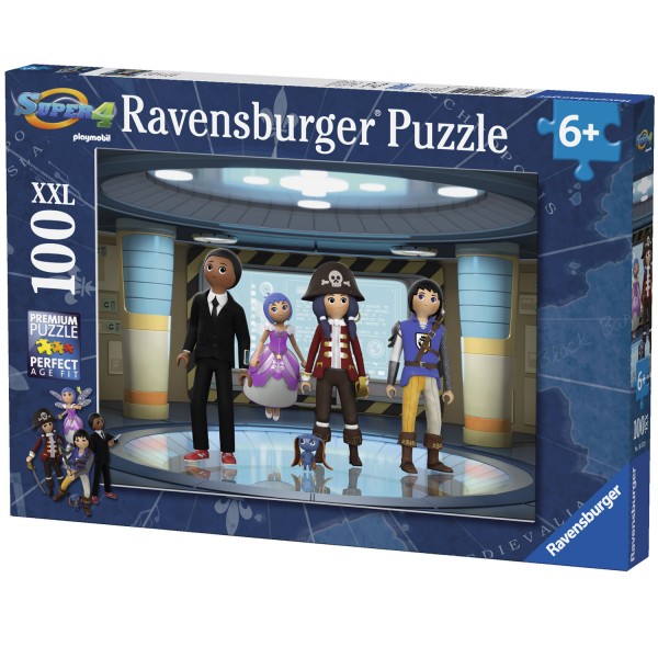 Puzzle 100 pièces XXL : Les Super 4 - Playmobil - Ravensburger-10572