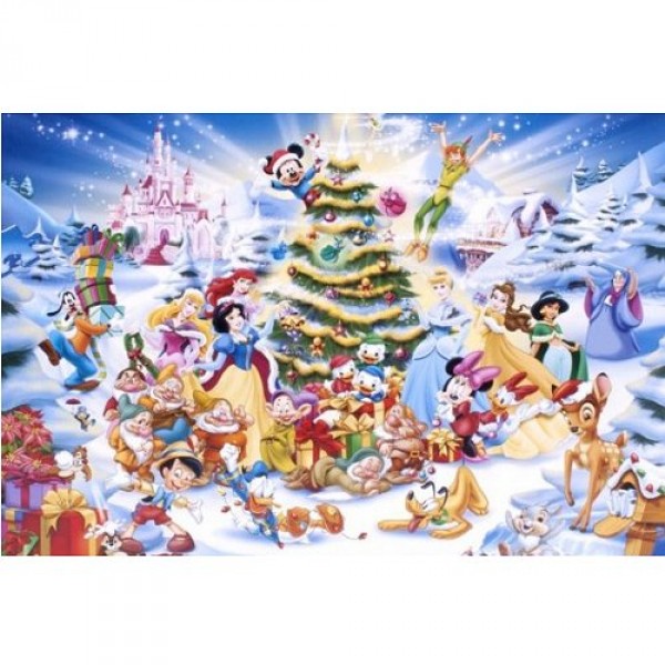 Puzzle 1000 pièces - Noël avec Disney - Ravensburger-19287-OLD