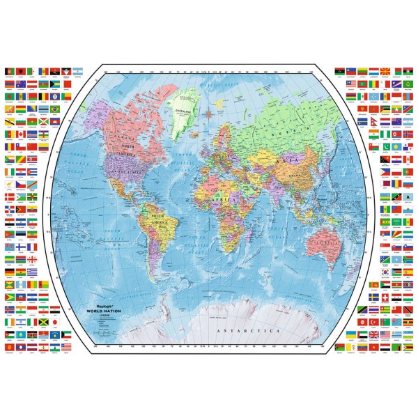 Puzzle 1000 pièces : Carte politique du monde - Ravensburger-19633
