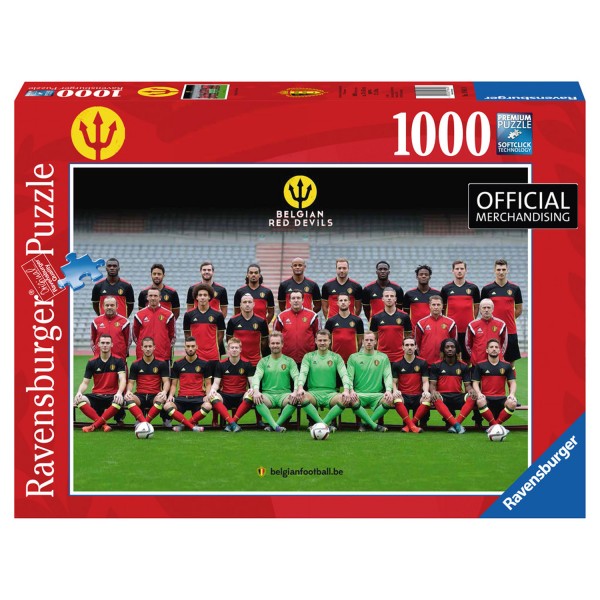 Puzzle 1000 pièces : Equipe officielle de Belgique, Les Diables Rouges 2016 - Ravensburger-19641