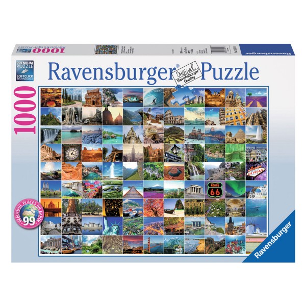 Puzzle 1000 pièces : Les 99 plus beaux sites du monde - Ravensburger-19371