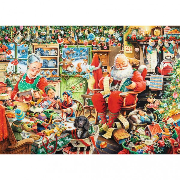 Puzzle 1000 pièces : Les derniers préparatifs de Noël - Ravensburger-19558