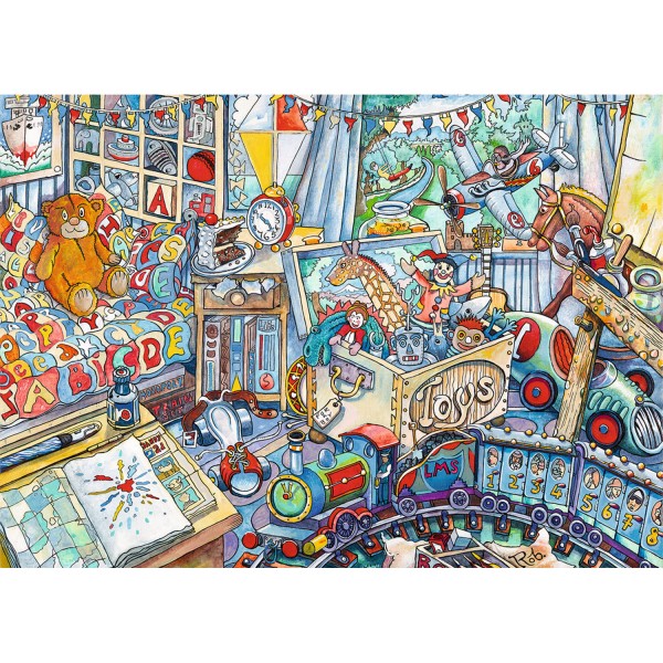 Puzzle 1000 pièces : Méli-mélo de jouets - Ravensburger-19521