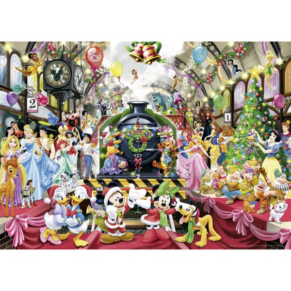 Puzzle 1000 pièces : Tous à bord pour Noel avec Disney - Ravensburger-19553