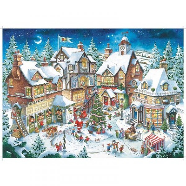 Puzzle 1000 pièces - Le village de Noël - OBSOLETE-Ravensburger-15477-2007
