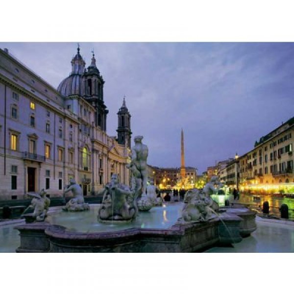 Puzzle 1000 pièces - Place Navone : Rome Italie - Ravensburger-15260OLD