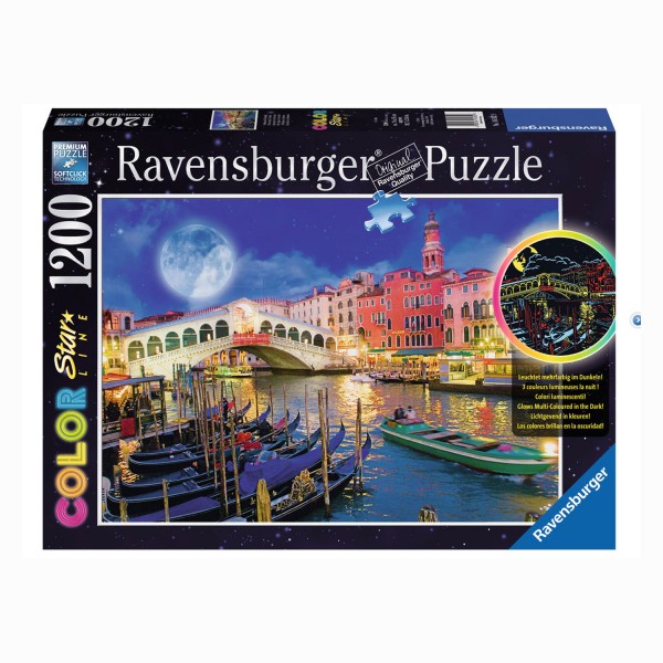 Puzzle 1232 pièces phosphorescent : Color Star Line : Pleine lune à Venise - Ravensburger-16182