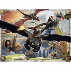 Puzzle XXL de 150 piezas: Dragones: En formación de vuelo