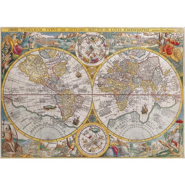 Puzzle de 1500 piezas - Mapa del mundo en 1594 - Ravensburger-16381