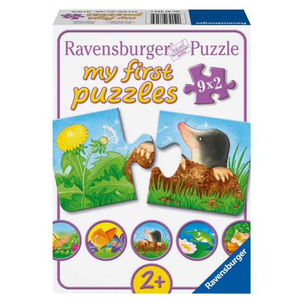 Puzzle 2 pièces : Coffret 9 puzzles : Animaux dans le jardin - Ravensburger-07313