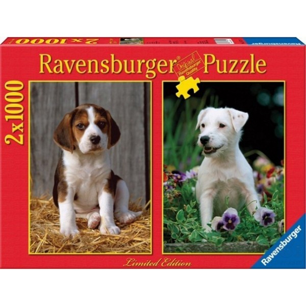 Puzzle 2 x 1000 pièces - Adorables chiots - Ravensburger-80804