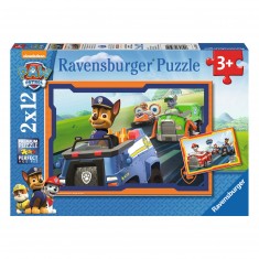 2 x 12 Teile Puzzle: Paw Patrol: Paw Patrol in Aktion