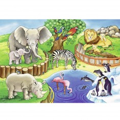 Puzzle de 2 x 12 piezas: animales del zoológico