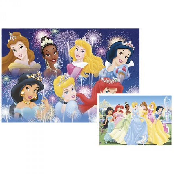 Puzzle 2 x 20 pièces - Princesses Disney : Les princesses réunies - Ravensburger-09007