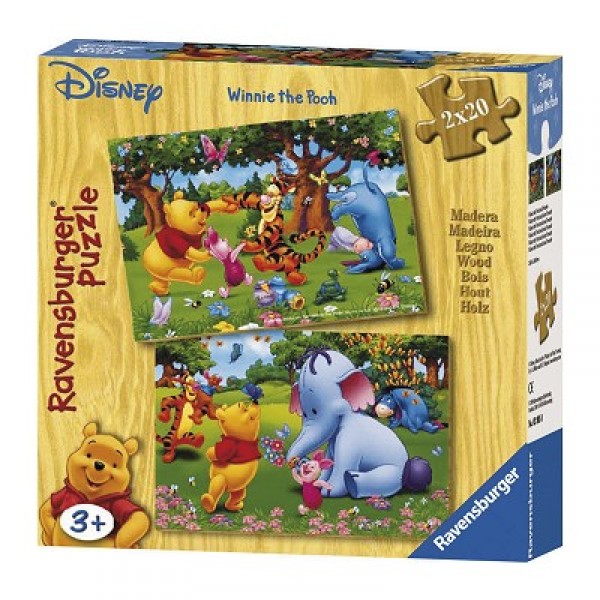 Puzzle 2 x 20 pièces en bois - Winnie et ses amis - Ravensburger-03905