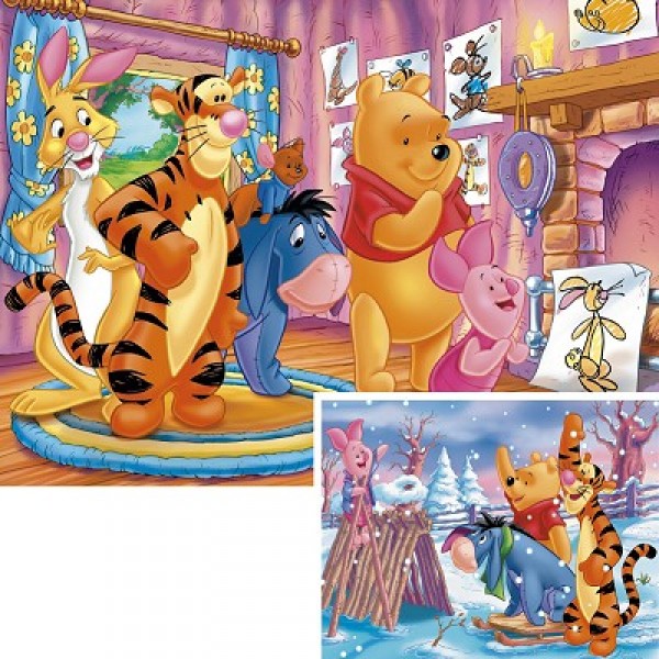 Puzzle 2 x 20 pièces - Winnie l'Ourson : Porcinet et ses amis - Ravensburger-09055