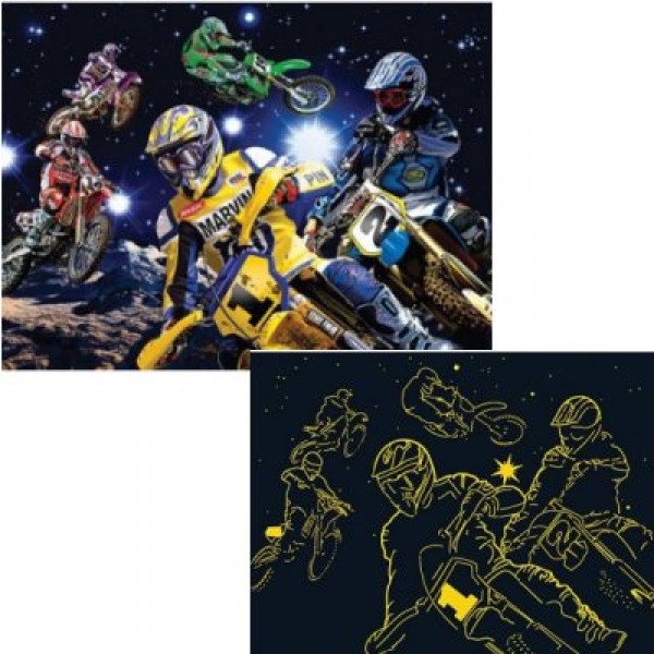 Puzzle 200 pièces phosphorescent - Motocross - Ravensburger-13793-pho-A