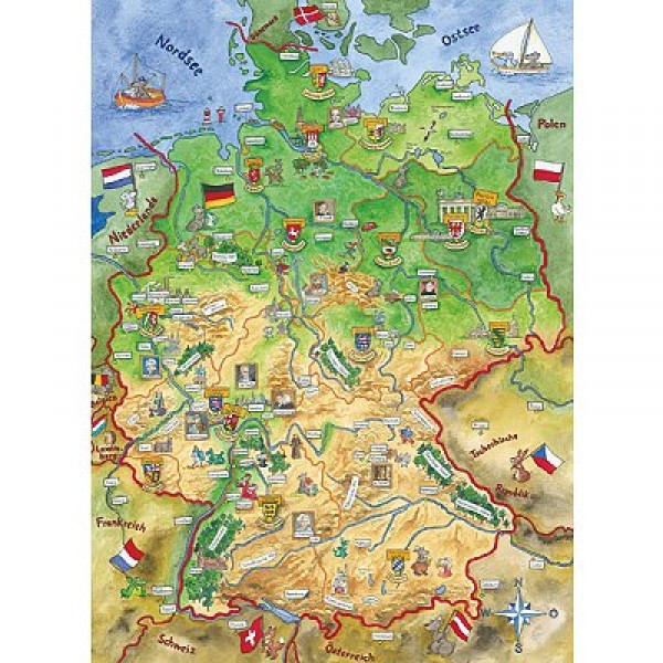 Puzzle 200 pièces - Voyage à travers l'Allemagne - Ravensburger-12603