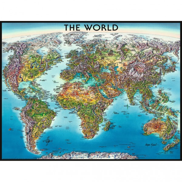 Puzzle 2000 pièces : Carte du monde - Ravensburger-16683