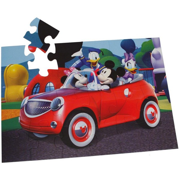 Puzzle 24 pièces géant - Mickey et ses amis : Tous en voiture - Ravensburger-05367